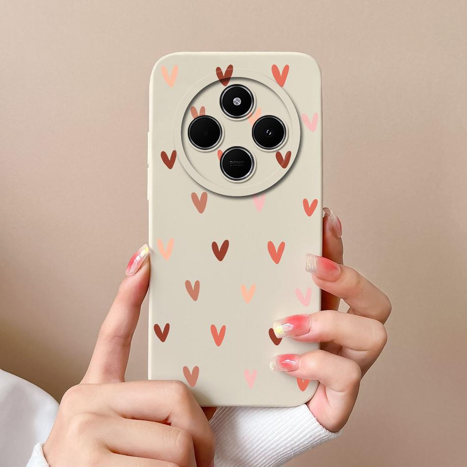 For Xiaomi POCO C75 Case Love Heart Butterfly Back Cover For POCO C 75 4G Phone Housing Soft High Quality Liquid Silicone Fundas