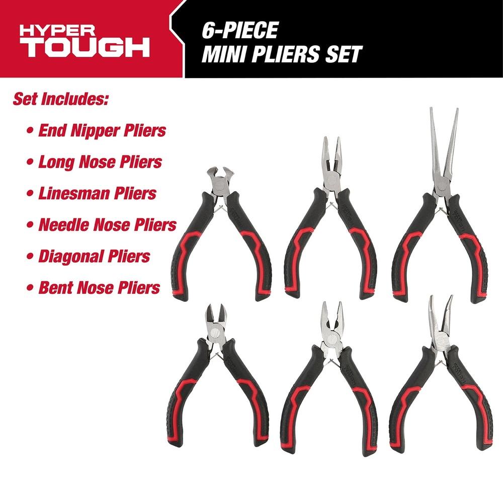 6-Piece Mini Pliers Set Precision Machined Spring Loaded Grip Ideal Jewelry Making Crafting DIY Projects Durable Steel Tools