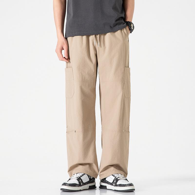 Summer New Retro Overalls Loose Wide-leg Casual Straight Trousers Trendy Pants Men's Senior Sense