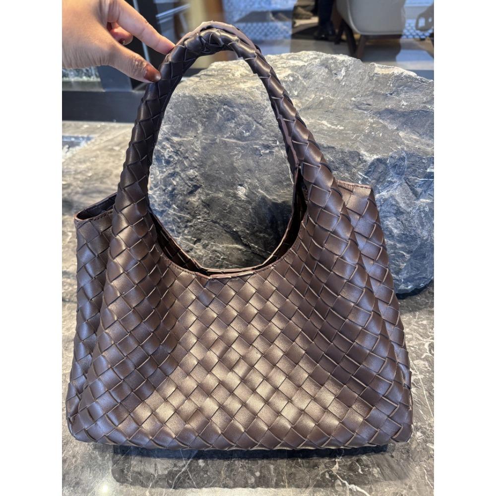 

25cm Genuine Leather Womens Handbag Sheepskin Crossbody Minimalist Fashion Tote Bag Nappa Sheepskin Retro Weave Single Shoulder 35 (Bottom) × 18 × 30cm