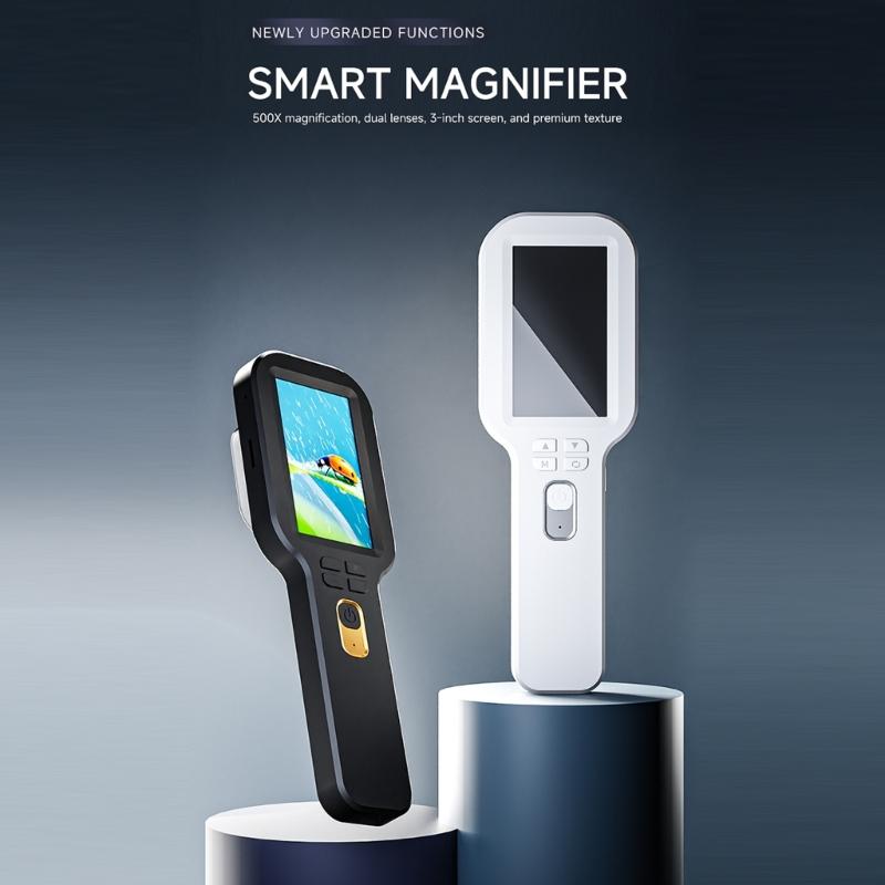 Elder Friendly Digital Microscope 3inch Display 12MP Camera Handheld Magnifier With Builtin LED Light