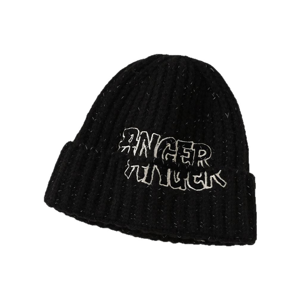 English Alphabet Embroidery Knitted Wool Hat Women's Hat Fashion Versatile English Alphabet Splicing Hat Women's