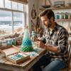 Handmade Sea Glass Tree Multi-Color Christmas Tree DIY Ornament  Kids Gifts