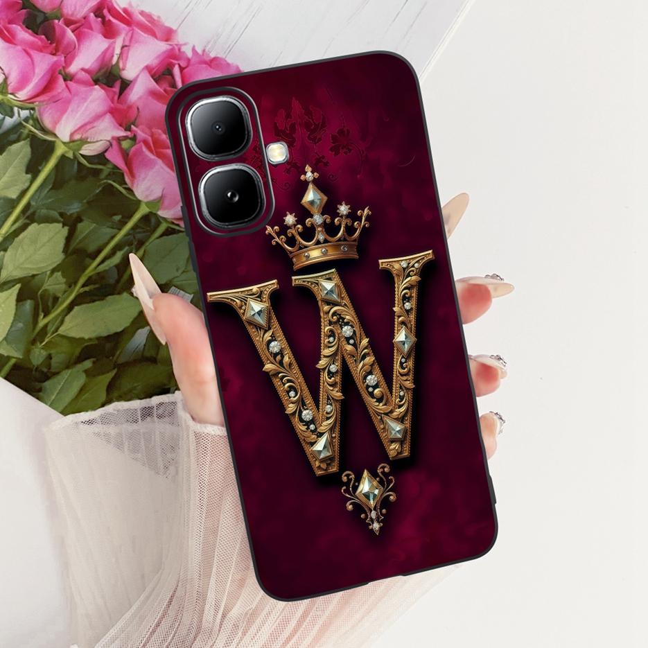 For Infinix Smart 20 Case X6840 X6840B Cute Crown Letters Cover Soft Silicone Case For Infinix Smart 20 Smart20 Back Cover Coque