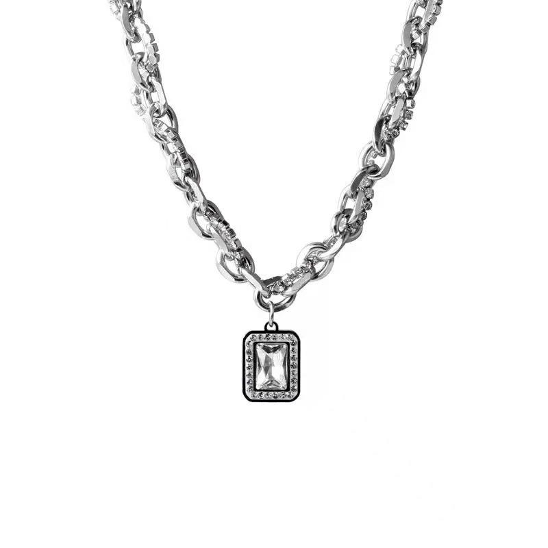 Rock Candy Gemstone Men's High-end Sweater Chain Hip-hop Clavicle Chain Necklace Pendant