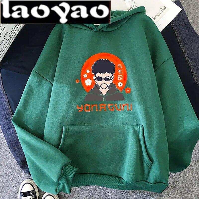Harajuku Anime Bad Bunny Yonaguni Hoodies Unisex Kawaii Cartoon Ästhetik Druck Winter Warm Halten Langarm Frauen Sweatshirt Tops