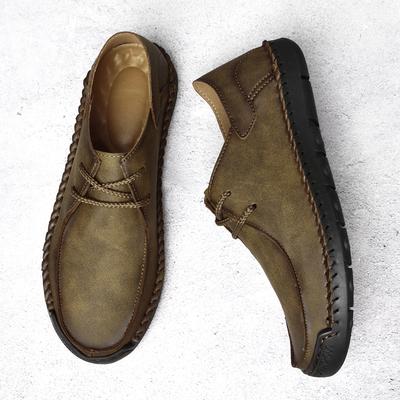 Fashion Handmade Casual Mens Leather Shoes Lightweight Leather Casual Shoes Hot Sale Men Loafers Comfy Moccasins All-match Driving Shoe