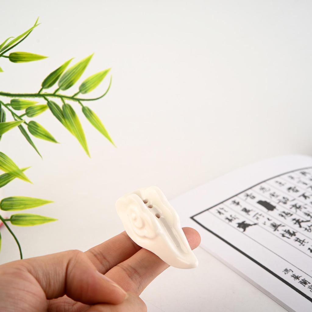 Ceramic Lotus Pod Incense Holder - Auspicious Clouds Design, Small Tray for Stick Incense, Chinese Style, Simple Craft