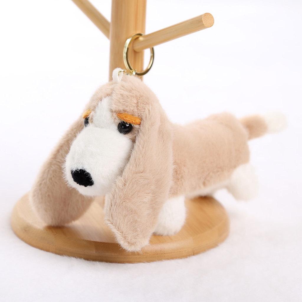 Plyšový přívěsek na klíče Baset Hound s výplní z PP bavlny pro dárek a dekoraci tašky