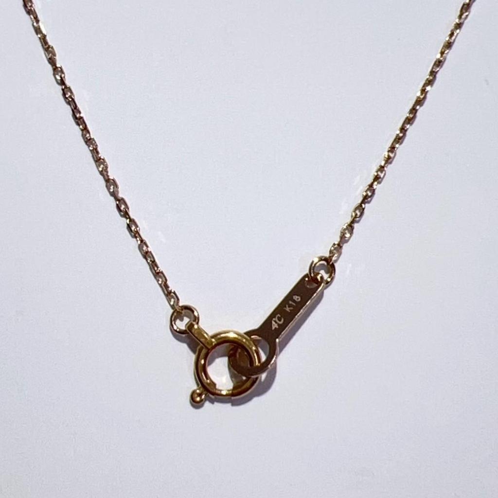 Used 4 Yondoshi K18PG Diamond Necklace 40cm 1.2g Good Condition