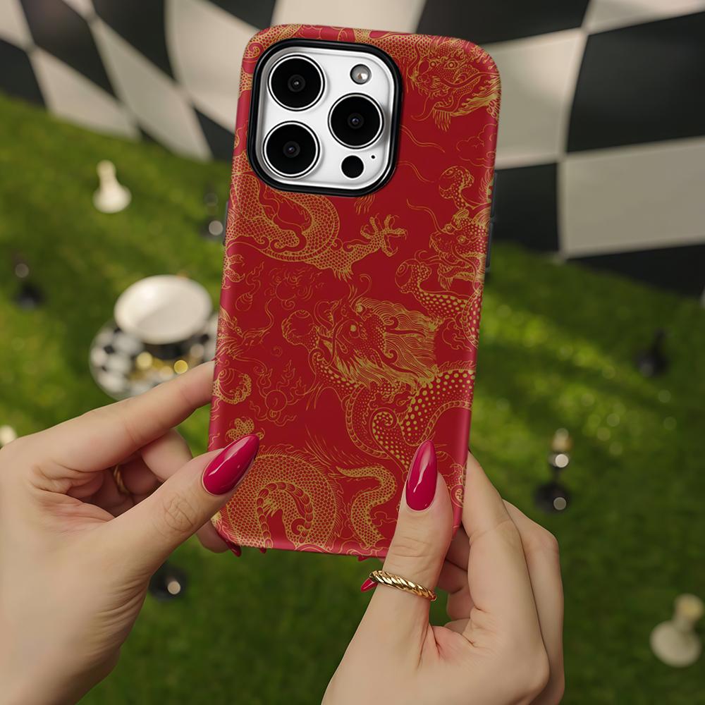 Chinese Dragon Phone Case for IPhone 17 16 15 14 13 Pro Max Plus for Magnetic Single Double-layer Tough Case