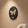 Hand-Painted Butterfly Wall Plaque Sculptural Oval Resin Decorative
