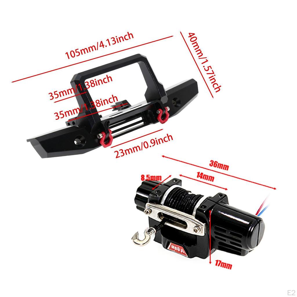 RC Car Winch Mini Electric Metal High Performance Replace Professional Black Heavy Duty for