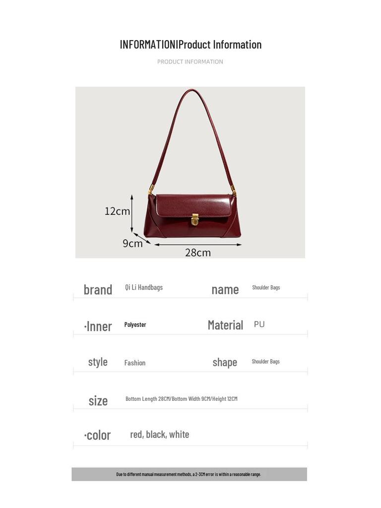 Retro Burgundy Deerskin Velvet Women's Shoulder Bag - Autumn/Winter Collection