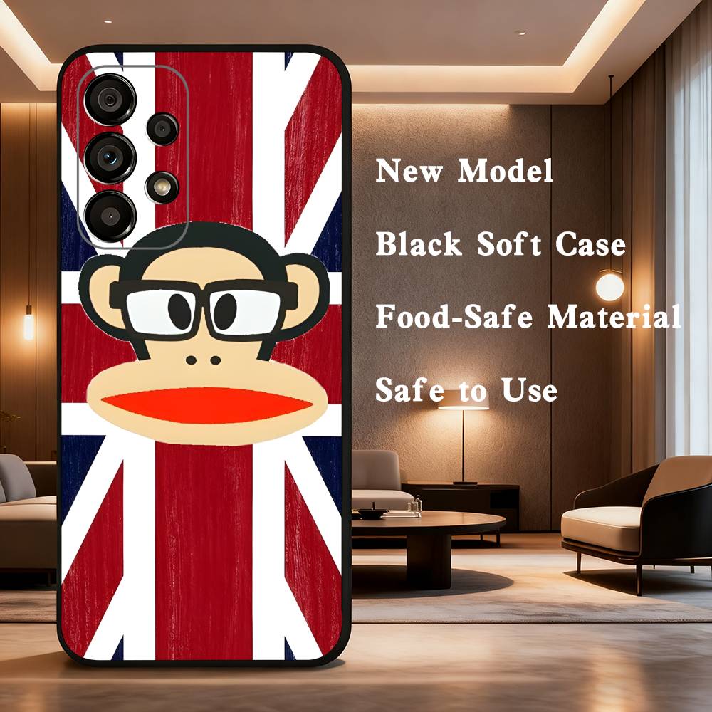 Monkey Funny P-Paul F-Frank Case For Samsung Galaxy A73,72,41,J7,22,Note,31,8,9,52,71,53,32,Soft Black Silicone Cover