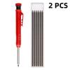 Solid Carpenter Mechanical Pencil with Sharpener Woodworking Drawing Pencil Tools 3 Colors Refill Construction Stationery