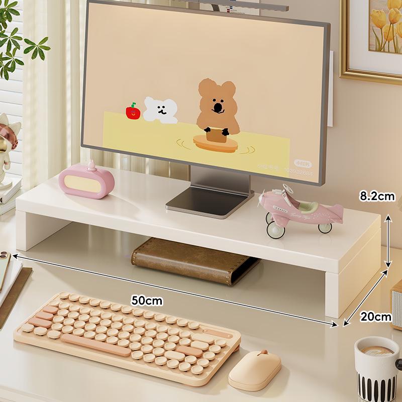 

Girls Solid Wood Monitor Stand with Storage Shelf for Workstations