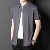 Seamless Iron-free Ice Silk Short-sleeved Men's Shirt Summer New Style Young and Middle-aged Business Casual High-elastic Thin Shirt for Men