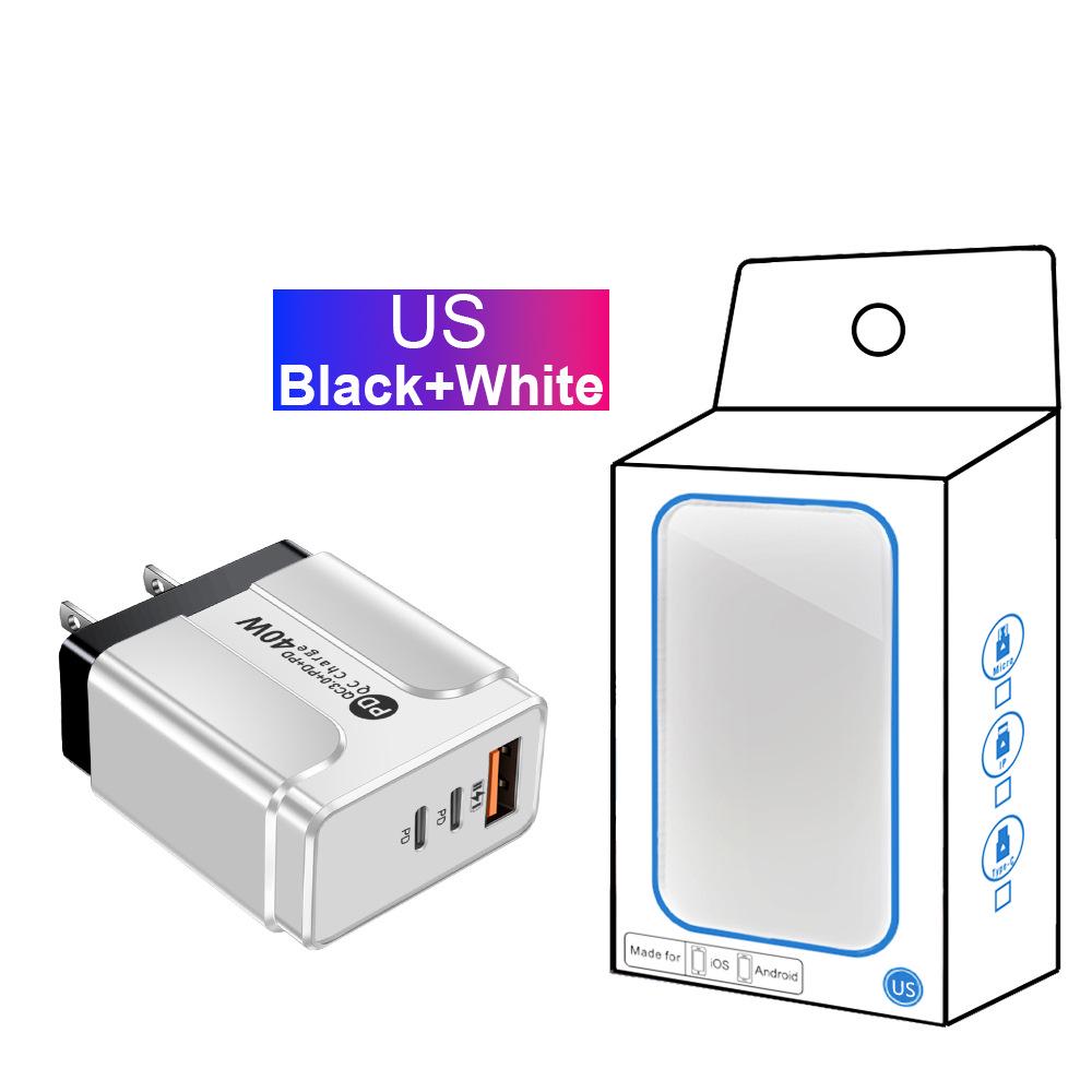 Universal Charger for US/EU/UK/AU: Original Power Adapter with 1 USB + 2 PD Ports