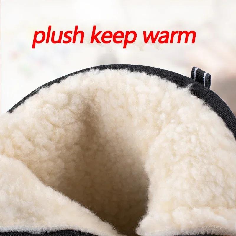 Large Size Winter Men's Boots Warm Plush Ankle Boots Sweat Wicking High-Top Warm Snow Boots Outdoor Sneakers Winter Men's Shoes