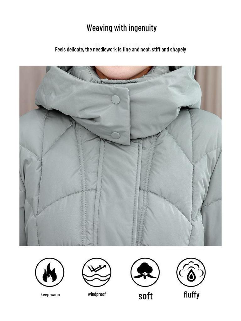 Women's Mid-Length Winter Padded Cotton Coat - Fashionable Slimming Thick Outerwear Jacket (2025)