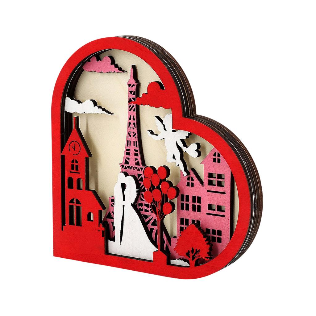 Valentine's Day Wooden Plaques, Festive Background Wall Decorations