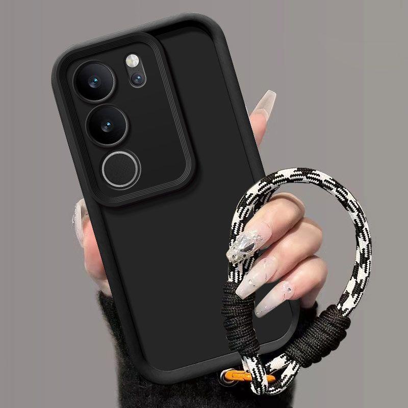 For Vivo V29 Case Vivo V29 Pro 5G Phone Case Weaving Lanyard Matte Back Cover Skin Feel Protection Shockproof Case