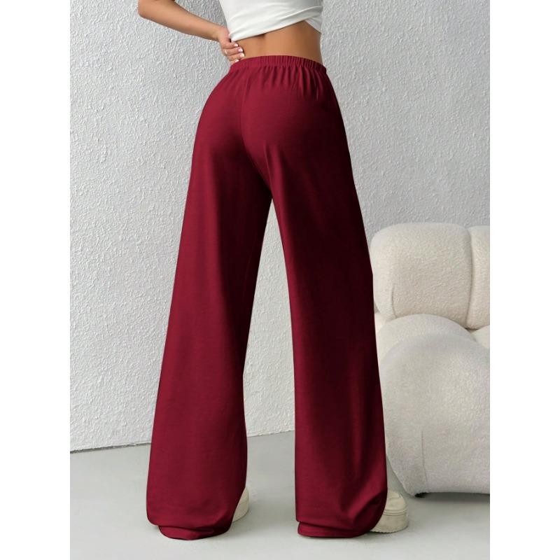 Women S Casual Wide Leg Loose Fit Solid Color Sports Sweatpants