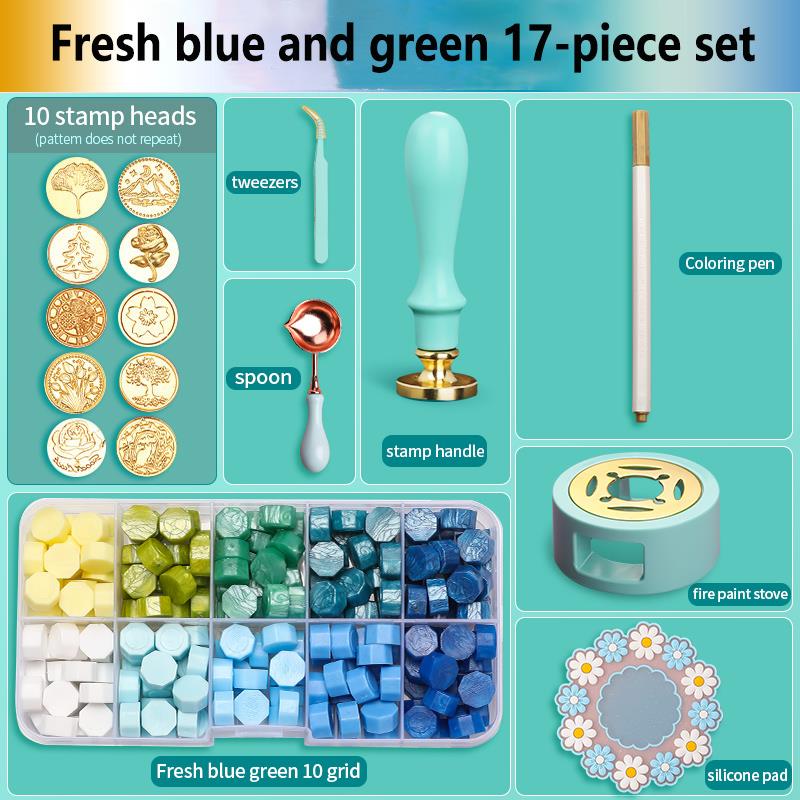 NEW Wax Seal Stamp Set Lacquered Stamp Sealing Wax Kit DIY Craft Supplies Scrapbooking Christmas Wedding Invitation Decoration