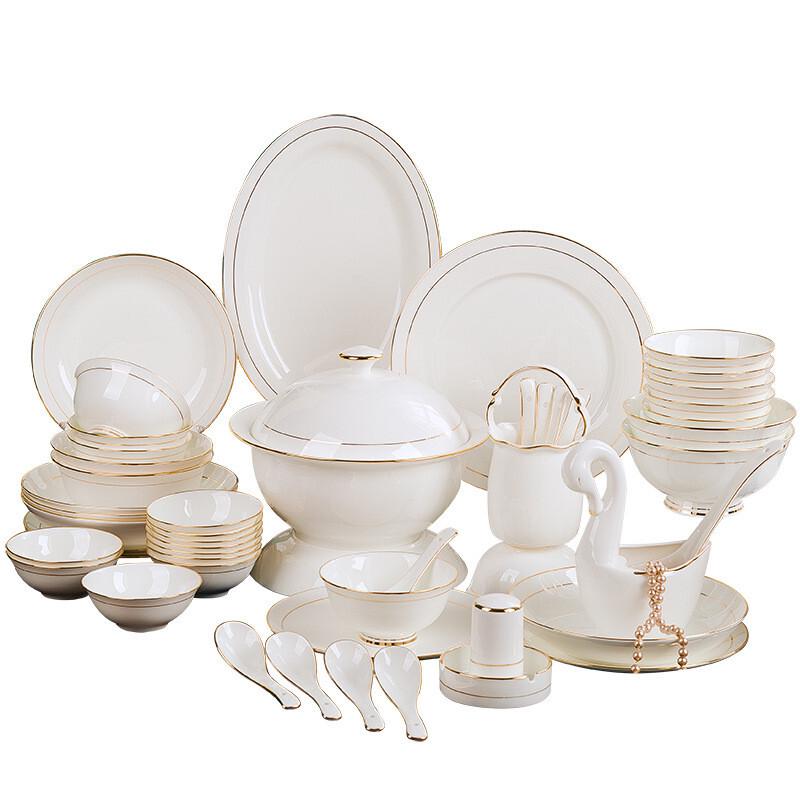 Jingdezhen Nordic 62-Piece Porcelain Dinnerware Set
