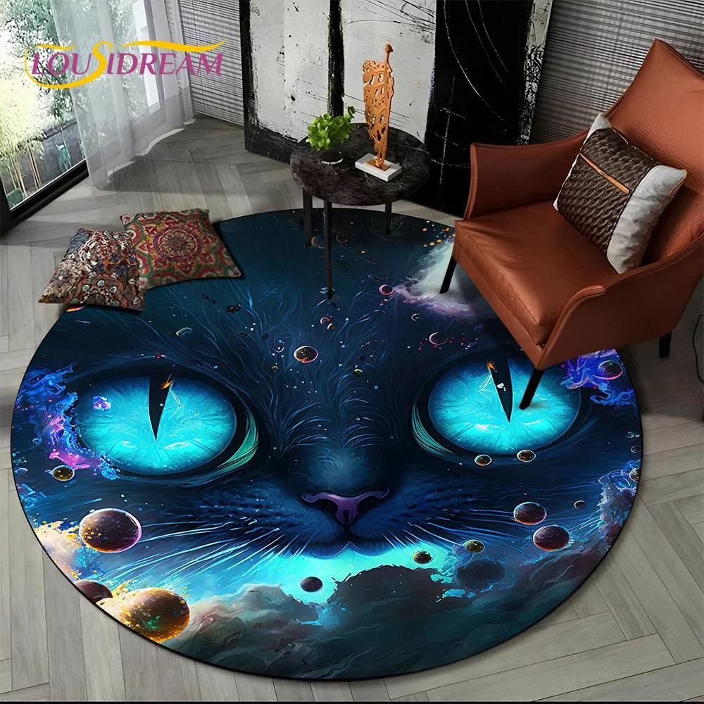 3D Mysteriou Sun Moon Tarot Mandala Magic Round Area Carpet Rug for Living Room Bedroom Kid Playroom Decor,Pet Area Rug Non-slip