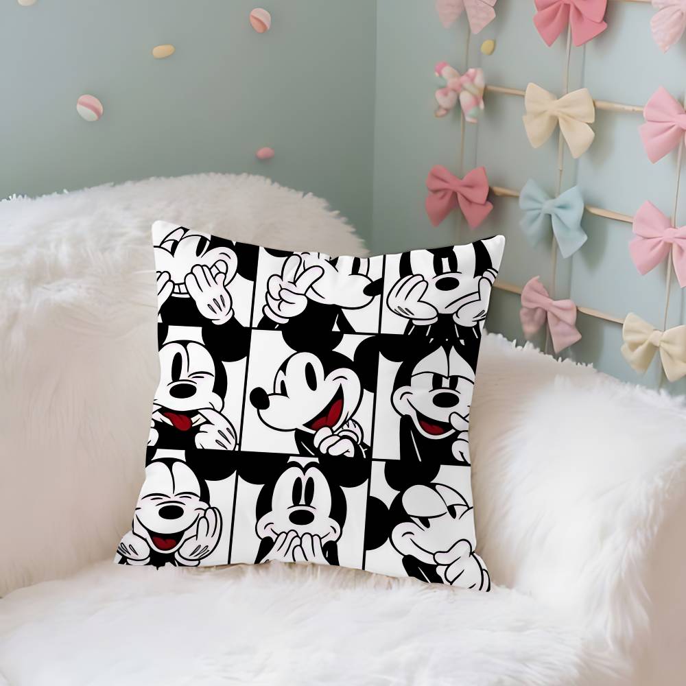 

Mickey And Friends Case Plush Fabric Soft Pillowcase Double Sided Print Cushion Cover Household Gifts 40x40 cm