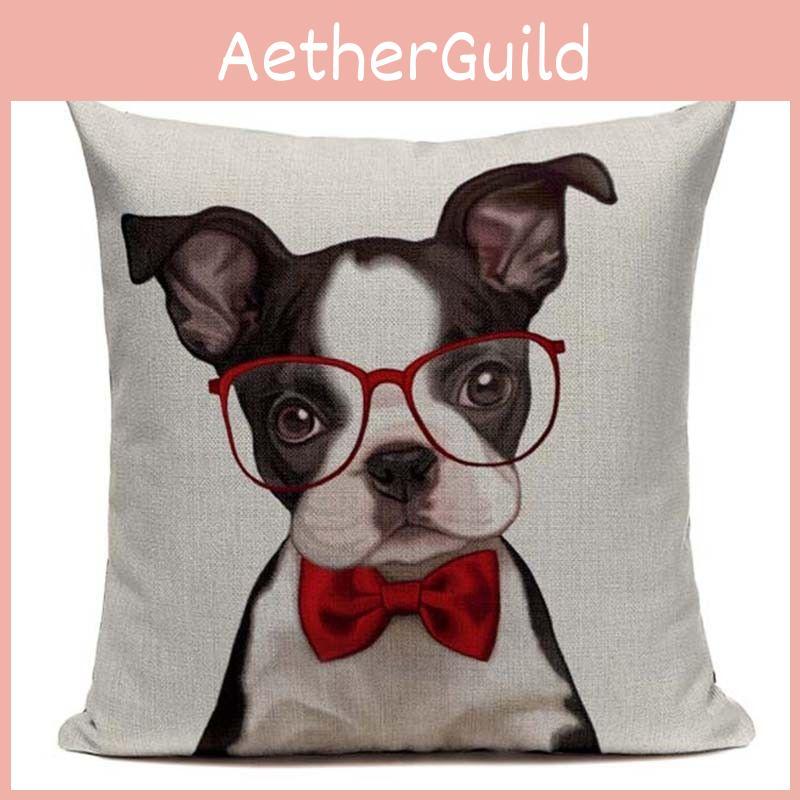 Elegant Boston Terrier French Bulldog Cushion Pillow Case Perfect For Gifting