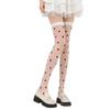 1 Pair Date Look Party Over-the-Knee Socks Valentine's Day Red Heart Pattern Cute One Size Sexy Black/White