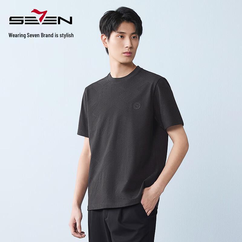 SEVEN Men s Casual Jacquard Short-Sleeve T-Shirt M