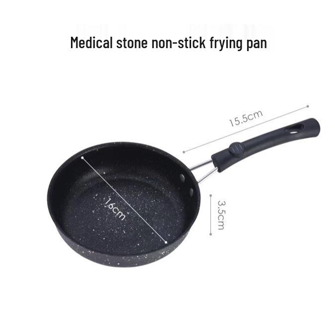 Mini Non-stick Frying Pan for Eggs and Steak, Induction Compatible, Flat-bottomed Maifan Stone Cookware
