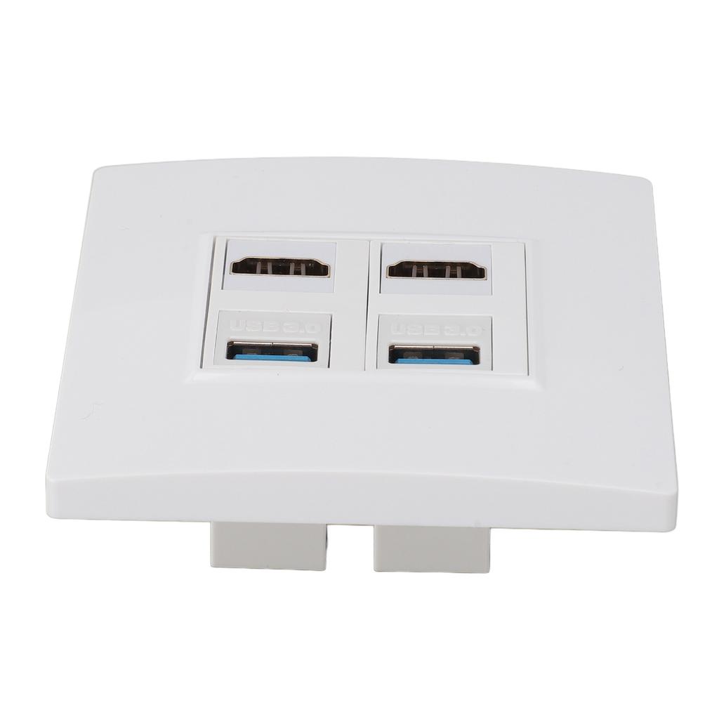 HD Multimedia Interface Ethernet Wall Plate Professional High Speed USB3.0 4K 60HZ 4 Port Wall Plate for Computer TV