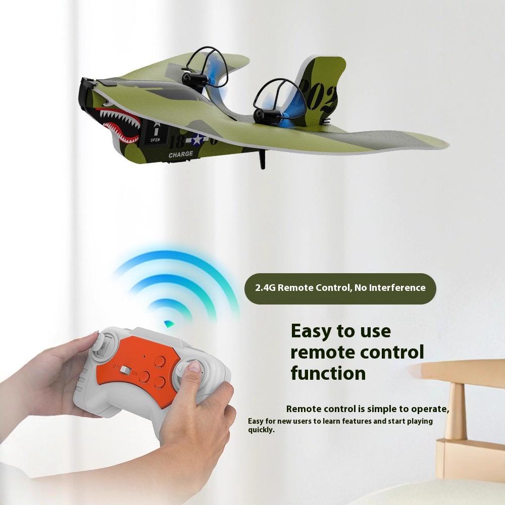 Kf802 2ch Rc Airplane, Plane Ready To Fly, 2.4ghz Remote Control With Led Lamp, Easy To Fly Rc Glider For Kids & Beginners Gift