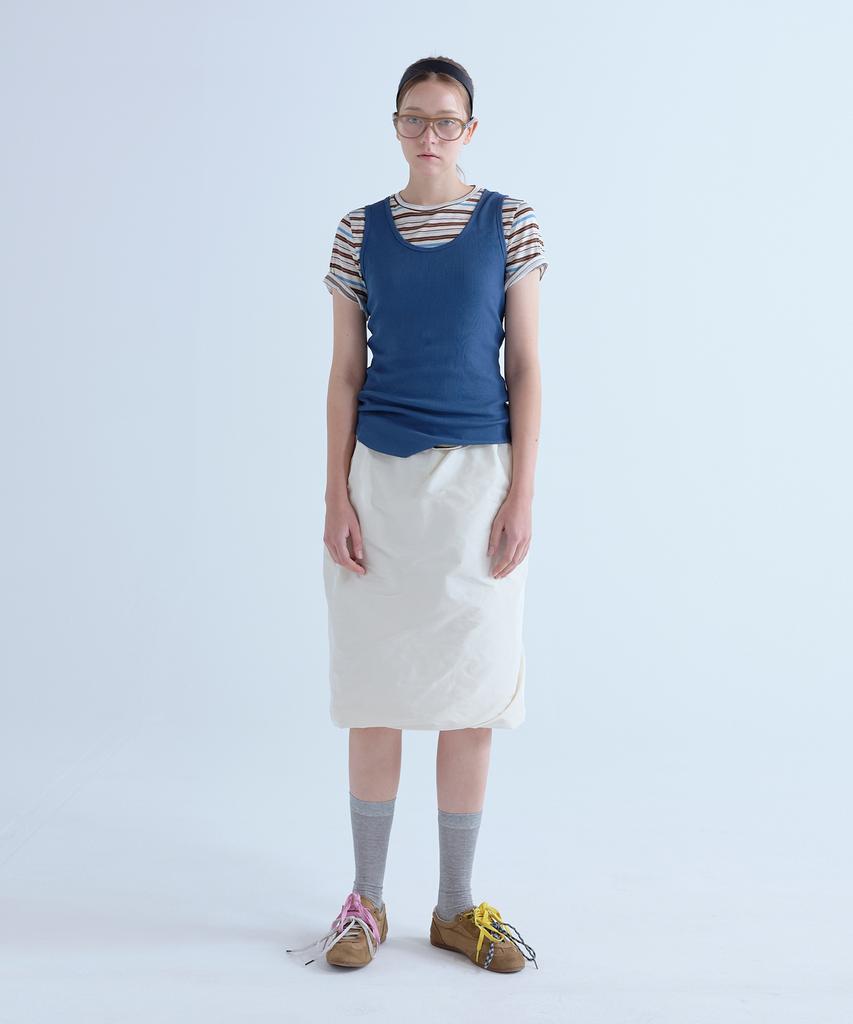 VOYONN Ribbed Sleeveless T-Shirt Dark Blue 0190