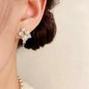 Elegant French Retro Zircon Pearl Earrings for Women – Versatile High-End Fashion Accessory