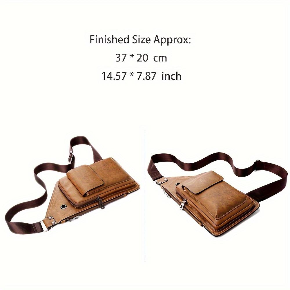1 Set DIY Lederhandwerk-Kit: Muster Vorlagen für Crossbody & Brusttaschen - Kunstleder Bögen & Schablonen für Handgemachte Herren Taschen