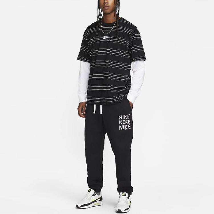 Nike Logo Drawstring Cuffed Sweatpants Men Bottoms DQ4082-010