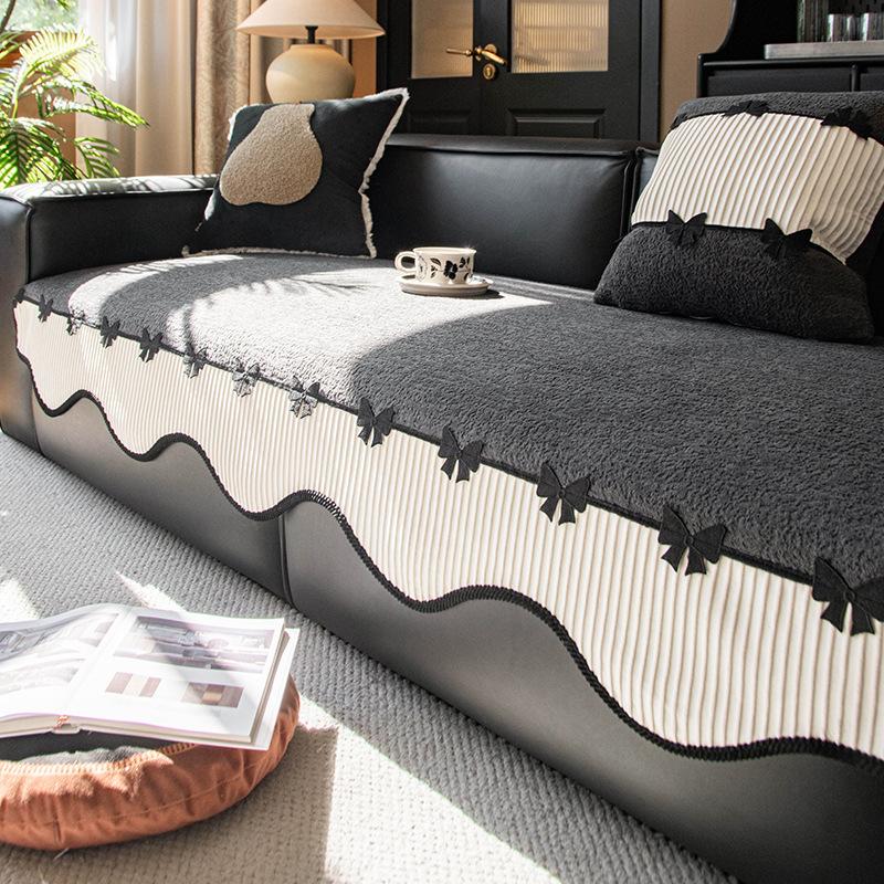 Soft Microfiber Sofa Cover With Reinforced Straps, Decorative Couch Cover And Washable Sofa Slipcover For Pets