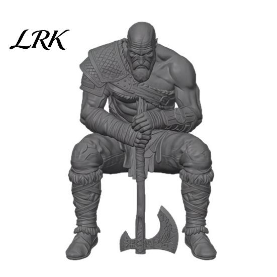 Fan Collectible 3D Printed Warrior Statue, Nordic Mythology Figurine with Room Decoration Weapon, Ornament for Home Office Gaming Statue