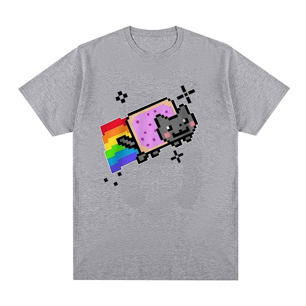 Nyan Cat Zabawny Mem T-shirt Tęczowy Mężczyźni Kobiety Odzież Moda T-shirty Harajuku Codzienne Bawełniane Krótkie Rękawy T-shirty Streetwear