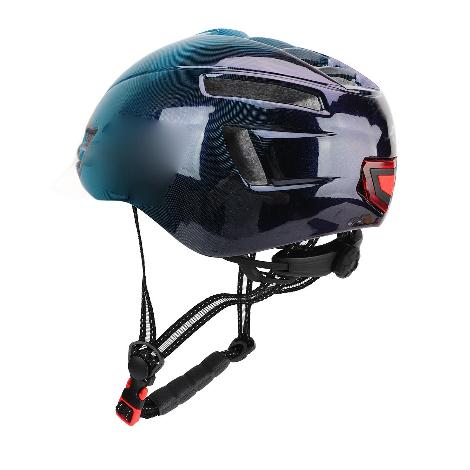 Smart Bike Helmet with Tail Lights Riding Helmet Adjustable Ultra Light Riding Helmet for Cycling Riding Traveling Blue синий