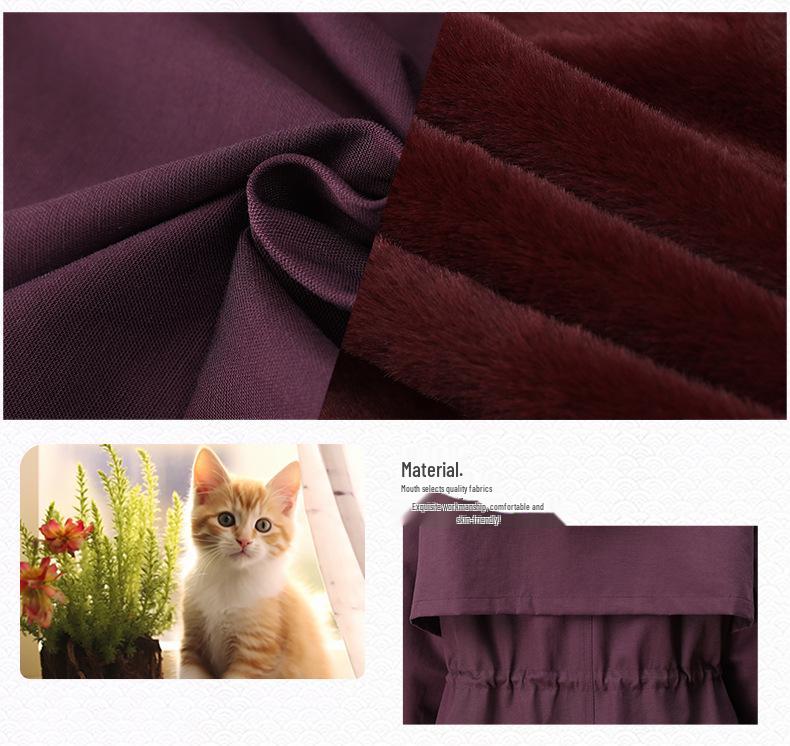 Plus Size Women's Korean Style Parka: 2024 Winter Fleece-Lined, Loose, Slimming Cotton Coat for Moms