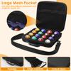 16/17 Holes Pool Ball Carrying Case Portable Billiard Balls Bag with Handle and Adjustable Shoulder Strap Pool Ball Storage Bag