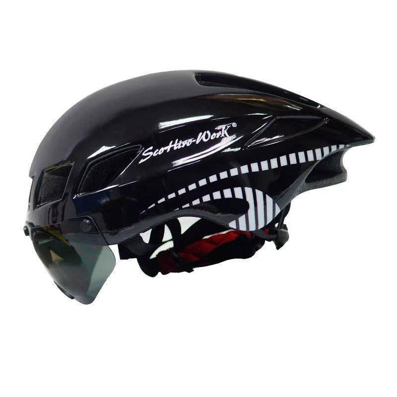 Goggles bicycle helmet integrated mountain road pneumatic goggles roller skating wind breaking electric vehicle helmet