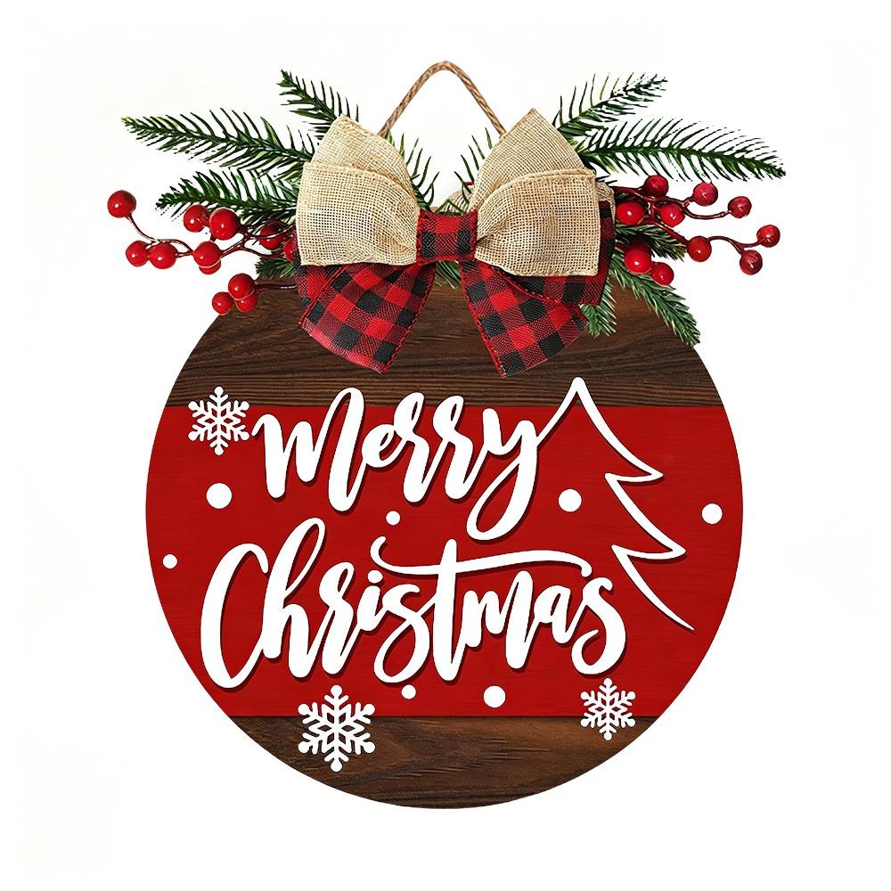 Wood Wooden Christmas Sign Hanging Christmas Hanging Ornament Christmas Door Sign Door Decoration